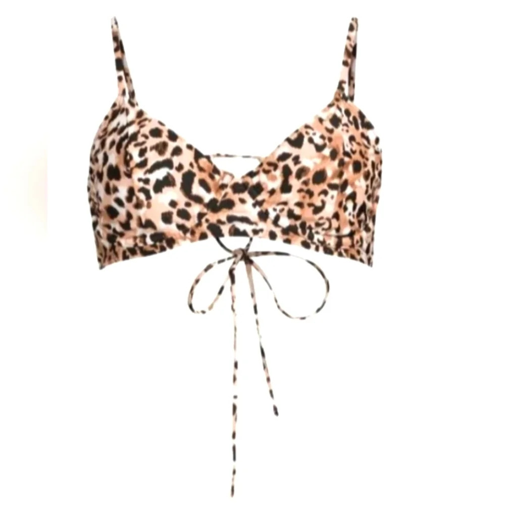 New Time&Tru Underwire Cheetah Print Bikini Top M (8-10)